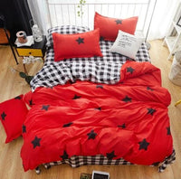 American Style Bedding Sets AB side Duvet Cover Bed Sheet Bed Linens Pink Kids Bedding Sets Twin/Full/Queen/King Size - Lusy Store