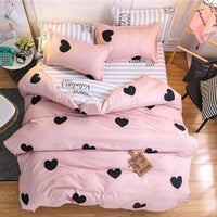 American Style Bedding Sets AB side Duvet Cover Bed Sheet Bed Linens Pink Kids Bedding Sets Twin/Full/Queen/King Size - Lusy Store