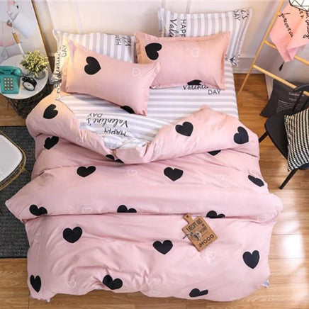 American Style Bedding Sets AB side Duvet Cover Bed Sheet Bed Linens Pink Kids Bedding Sets Twin/Full/Queen/King Size - Lusy Store
