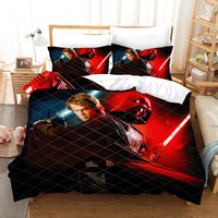 Anakin Skywalker Star Wars Bedding Duvet Covers Comforter Set Quilted Blanket Black Red Bed Set LS22704 - Lusy Store
