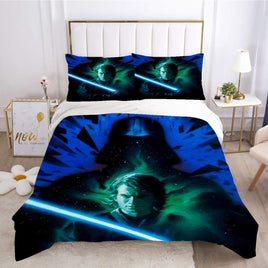 Anakin Skywalker Star Wars Bedding Duvet Covers Comforter Set Quilted Blanket Blue Green Bed Set LS22709 - Lusy Store