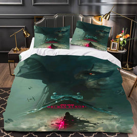Anakin Skywalker Star Wars Bedding Duvet Covers Comforter Set Quilted Blanket Green Bed Set LS22705 - Lusy Store