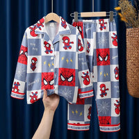 Anime Pajamas Set Long-Sleeved Cartoon Spring and Autumn Boy Sleepwear Suit Student Kids Clothes Gift - Lusy Store LLC