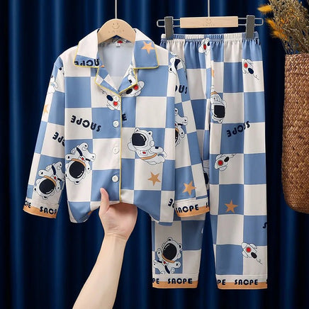 Anime Pajamas Set Long-Sleeved Cartoon Spring and Autumn Boy Sleepwear Suit Student Kids Clothes Gift - Lusy Store LLC