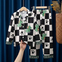 Anime Pajamas Set Long-Sleeved Cartoon Spring and Autumn Boy Sleepwear Suit Student Kids Clothes Gift - Lusy Store LLC