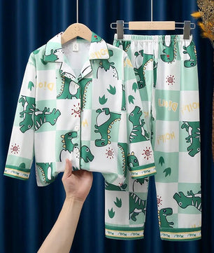 Anime Pajamas Set Long-Sleeved Cartoon Spring and Autumn Boy Sleepwear Suit Student Kids Clothes Gift - Lusy Store LLC