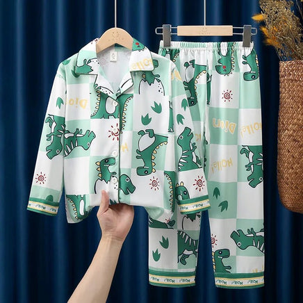 Anime Pajamas Set Long-Sleeved Cartoon Spring and Autumn Boy Sleepwear Suit Student Kids Clothes Gift - Lusy Store LLC