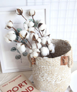 Artificial Flower Naturally Dried Cotton Stems Farmhouse Filler Floral Decor Wedding - Lusy Store