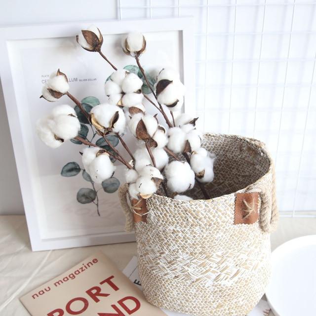 Artificial Flower Naturally Dried Cotton Stems Farmhouse Filler Floral Decor Wedding - Lusy Store