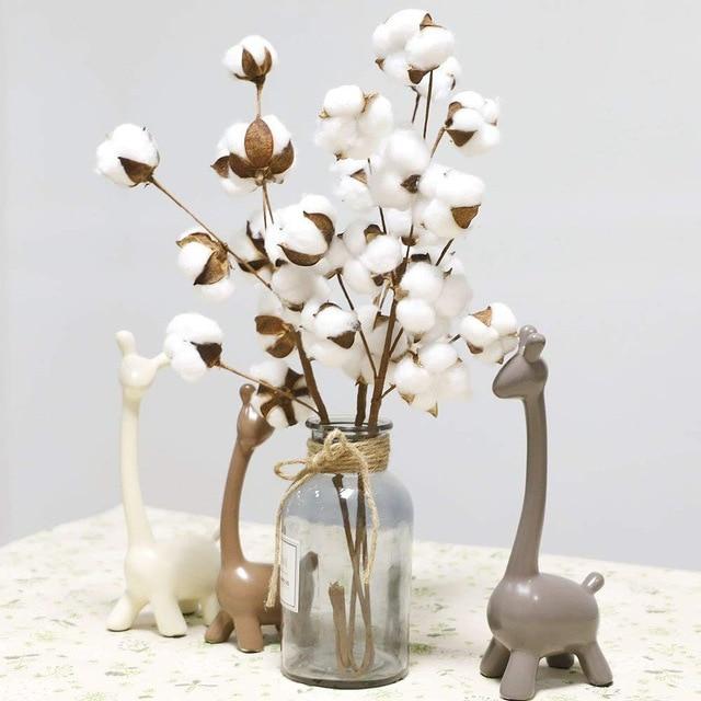 Artificial Flower Naturally Dried Cotton Stems Farmhouse Filler Floral Decor Wedding - Lusy Store