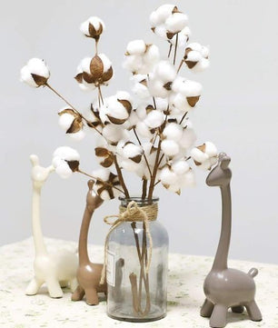 Artificial Flower Naturally Dried Cotton Stems Farmhouse Filler Floral Decor Wedding - Lusy Store
