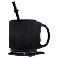 Assassinate Caffeine Cravings Ninja Mug Black Mask Ceramic Mug with Spoon Sword and Shuriken Coaster - Lusy Store