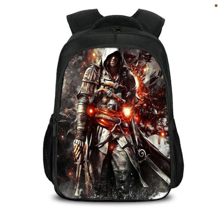 Assassin's Creed Backpack Black Students Bookbag Teenager Multifunction Backpack Mochila Escolar Dot Brown
