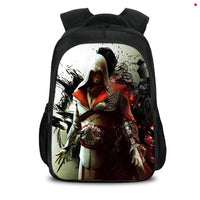 Assassin's Creed Backpack Black Students Bookbag Teenager Multifunction Backpack Mochila Escolar Dot Red