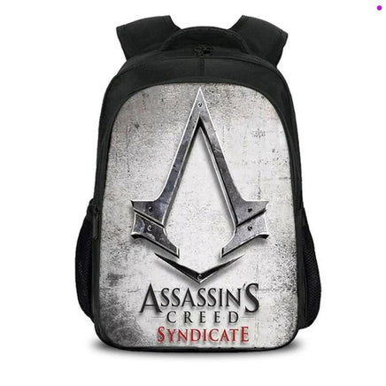 Assassin's Creed Backpack Black Students Bookbag Teenager Multifunction Backpack Mochila Escolar Dot Pink