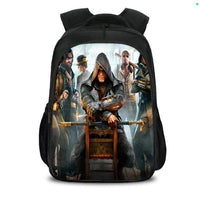 Assassin's Creed Backpack Black Students Bookbag Teenager Multifunction Backpack Mochila Escolar Dot Sky Blue