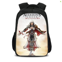 Assassin's Creed Backpack Black Students Bookbag Teenager Multifunction Backpack Mochila Escolar Dot Green
