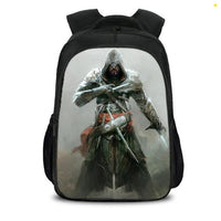 Assassin's Creed Backpack Black Students Bookbag Teenager Multifunction Backpack Mochila Escolar Dot Yellow