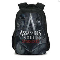 Assassin's Creed Backpack Black Students Bookbag Teenager Multifunction Backpack Mochila Escolar Dot Black