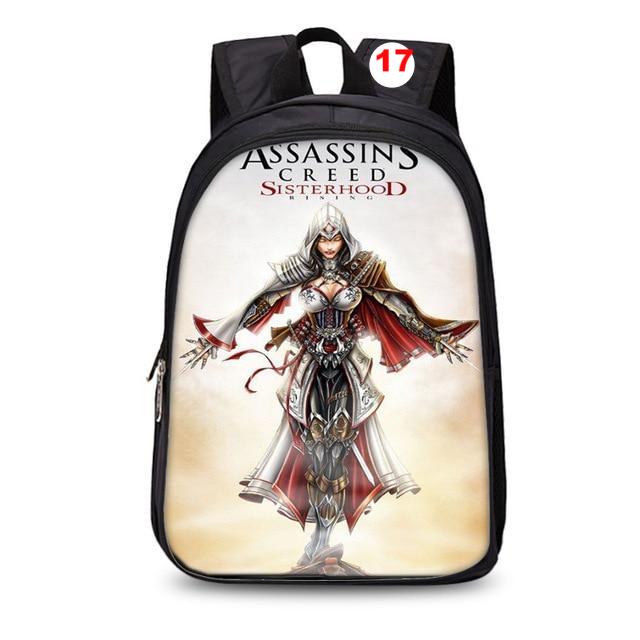 Assassins Creed backpack black students bookbag teenager travel backpack laptop rucksack - Lusy Store