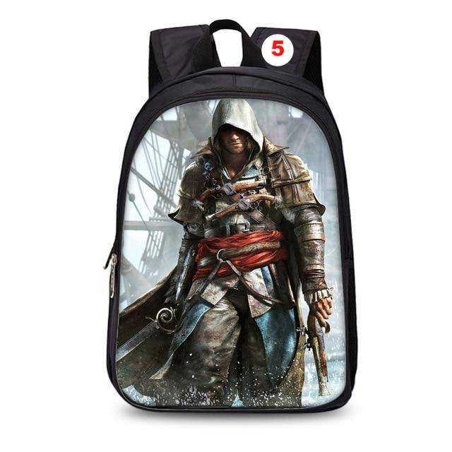 Assassins Creed backpack black students bookbag teenager travel backpack laptop rucksack - Lusy Store