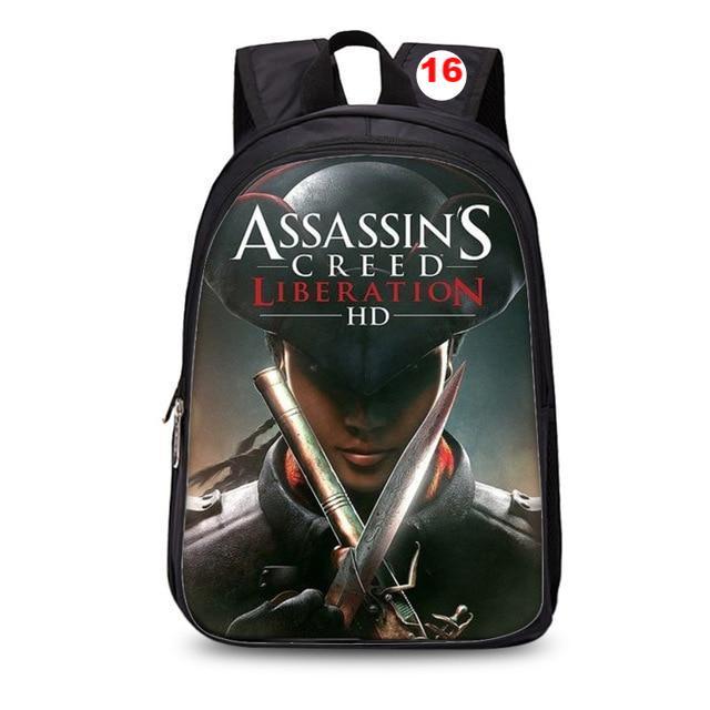 Assassins Creed backpack black students bookbag teenager travel backpack laptop rucksack - Lusy Store