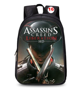 Assassins Creed backpack black students bookbag teenager travel backpack laptop rucksack - Lusy Store