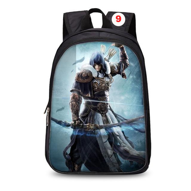 Assassins Creed backpack black students bookbag teenager travel backpack laptop rucksack - Lusy Store