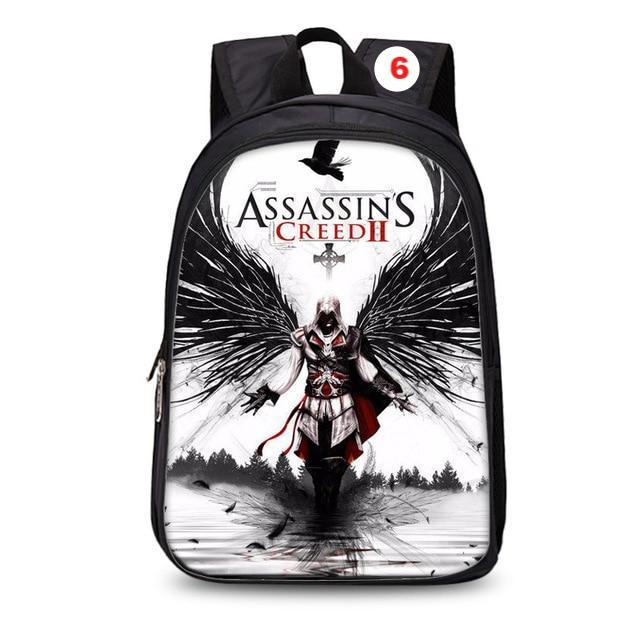 Assassins Creed backpack black students bookbag teenager travel backpack laptop rucksack - Lusy Store