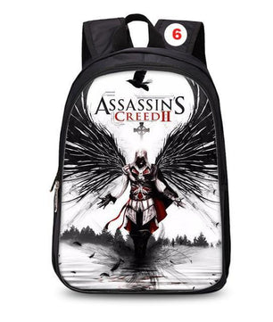 Assassins Creed backpack black students bookbag teenager travel backpack laptop rucksack - Lusy Store