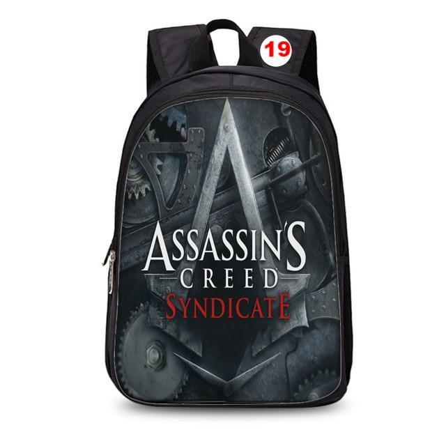 Assassins Creed backpack black students bookbag teenager travel backpack laptop rucksack - Lusy Store