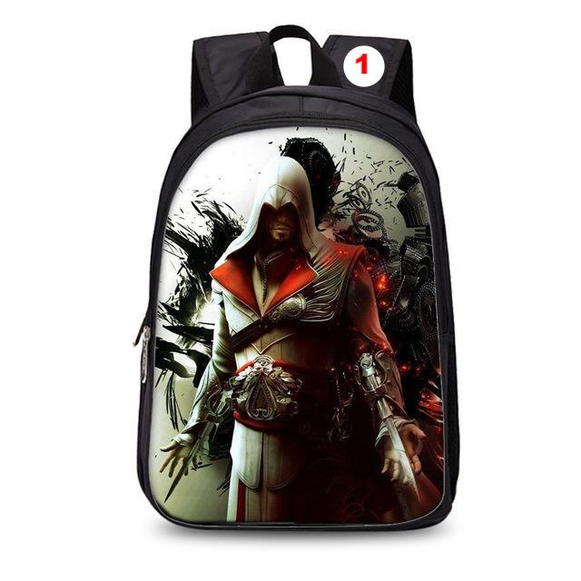 Assassins Creed backpack black students bookbag teenager travel backpack laptop rucksack - Lusy Store