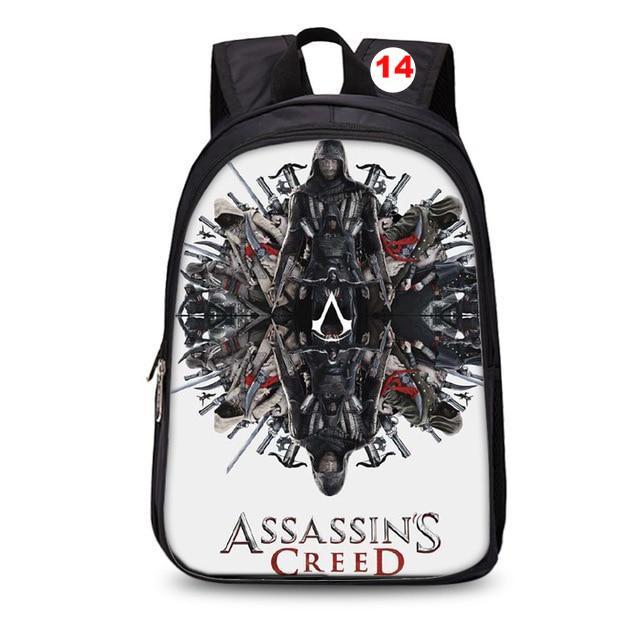 Assassins Creed backpack black students bookbag teenager travel backpack laptop rucksack - Lusy Store