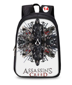 Assassins Creed backpack black students bookbag teenager travel backpack laptop rucksack - Lusy Store