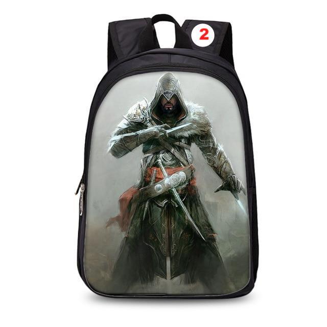 Assassins Creed backpack black students bookbag teenager travel backpack laptop rucksack - Lusy Store