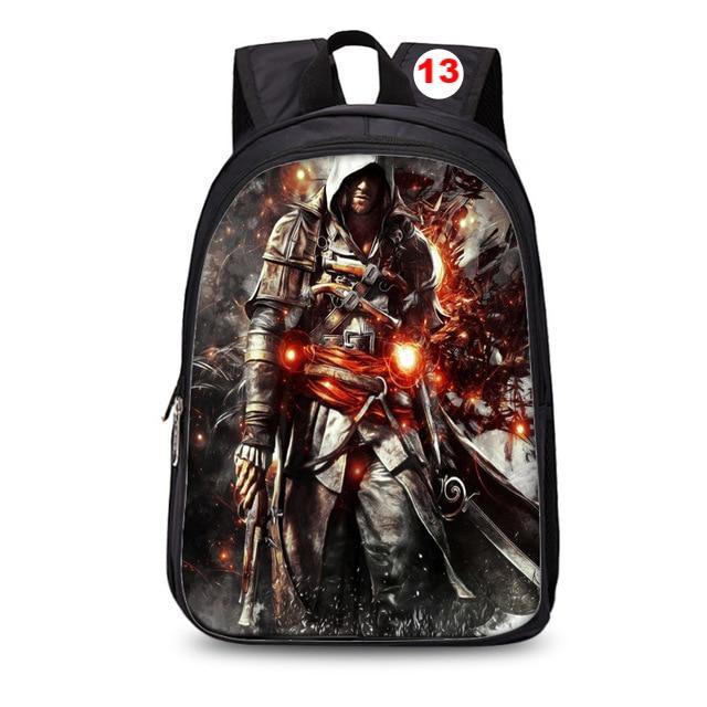 Assassins Creed backpack black students bookbag teenager travel backpack laptop rucksack - Lusy Store