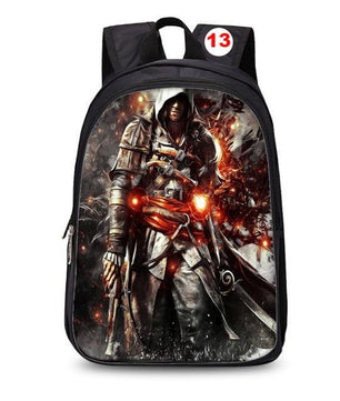 Assassins Creed backpack black students bookbag teenager travel backpack laptop rucksack - Lusy Store