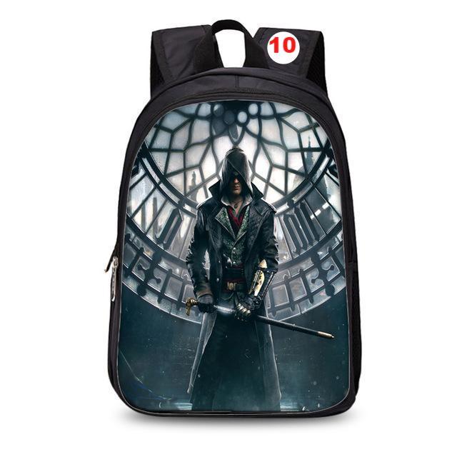 Assassins Creed backpack black students bookbag teenager travel backpack laptop rucksack - Lusy Store