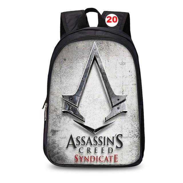Assassins Creed backpack black students bookbag teenager travel backpack laptop rucksack - Lusy Store