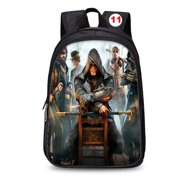 Assassins Creed backpack black students bookbag teenager travel backpack laptop rucksack - Lusy Store
