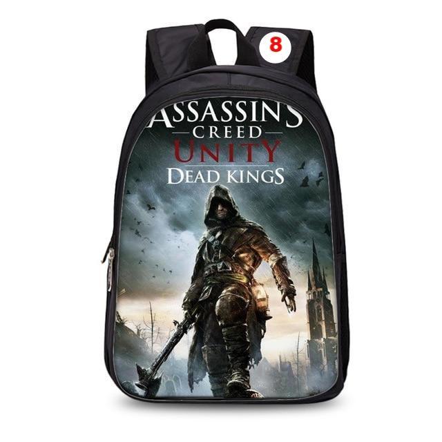 Assassins Creed backpack black students bookbag teenager travel backpack laptop rucksack - Lusy Store