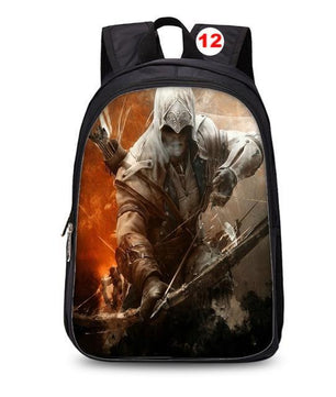 Assassins Creed backpack black students bookbag teenager travel backpack laptop rucksack - Lusy Store