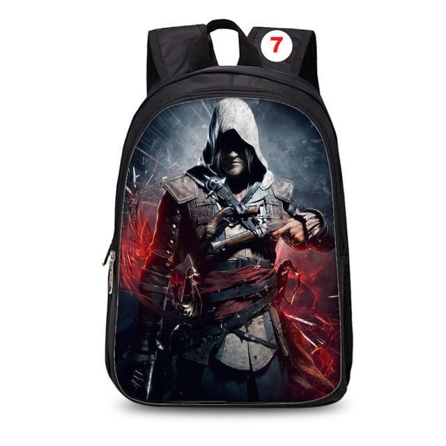 Assassins Creed backpack black students bookbag teenager travel backpack laptop rucksack - Lusy Store