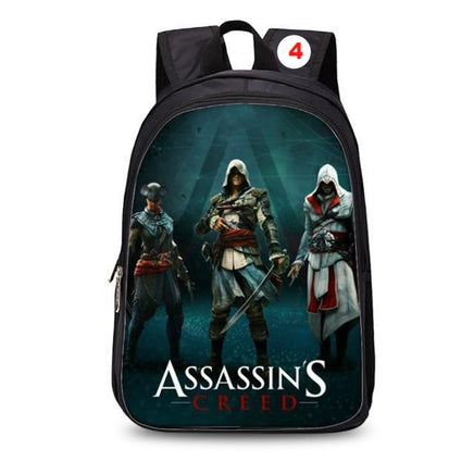 Assassins Creed backpack black students bookbag teenager travel backpack laptop rucksack - Lusy Store
