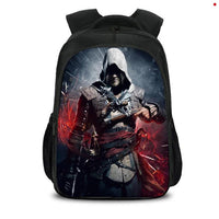 Assassin's Creed Backpack Students Bookbag Girls Boys Teenager Multifunction Backpack Mochila Escolar Dot Red