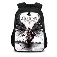 Assassin's Creed Backpack Students Bookbag Girls Boys Teenager Multifunction Backpack Mochila Escolar Dot Green