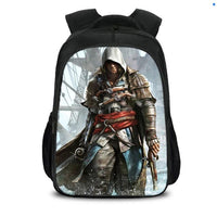 Assassin's Creed Backpack Students Bookbag Girls Boys Teenager Multifunction Backpack Mochila Escolar Dot Blue