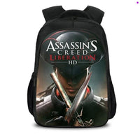 Assassin's Creed Backpack Students Bookbag Girls Boys Teenager Multifunction Backpack Mochila Escolar Dot Pink