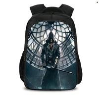 Assassin's Creed Backpack Students Bookbag Girls Boys Teenager Multifunction Backpack Mochila Escolar Dot Brown