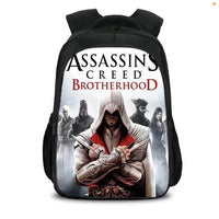 Assassin's Creed Backpack Students Bookbag Girls Boys Teenager Multifunction Backpack Mochila Escolar Dot Orange